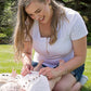 Rose Gold Zipper Tee - White-Breastfeeding t-shirt NZ, Maternity t-shirt NZ, Flourish Maternity