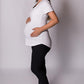 Rose Gold Zipper Tee - White-Breastfeeding t-shirt NZ, Maternity t-shirt NZ, Flourish Maternity