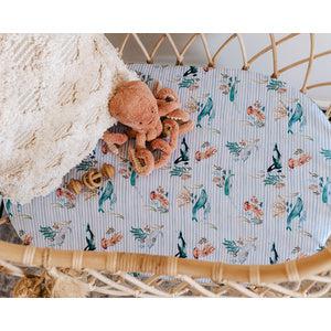 Whale Bassinet Sheet / Change Pad Cover-Bassinet Sheet and Change Pad Cover-Snuggle Hunny Kids-Baby Store NZ-Flourish Maternity