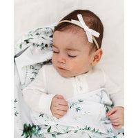 White Velvet Bow- Baby store NZ Flourish Maternity
