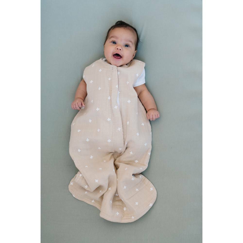 Cotton muslin summer lightweight baby sleeping bag. Flourish Maternity New Zealand
