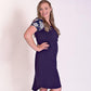 Peach Bloom Floral Sleeve Dress in Navy - Flap-Flourish Maternity Breastfeeding Dresses NZ Maternity Dresses NZ