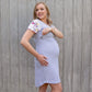 Summer Floral Sleeve Dress in Grey - Zippers-Flourish Maternity Breastfeeding Dresses NZ Maternity Dresses NZ